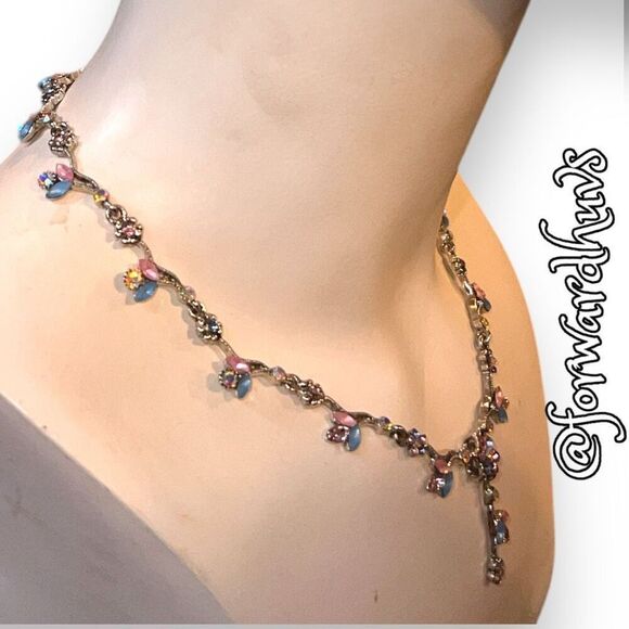 Cosplay Princess Style Necklace & Earring Set | Magical Pink & Blue - Picture 10 of 12